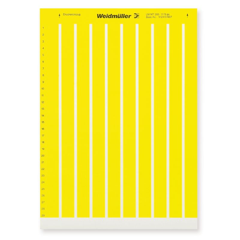 1724151687 - Yellow Laser Marker 9x17.8mm, PVC-Free, Self-Adhesive  (Pack of 10)