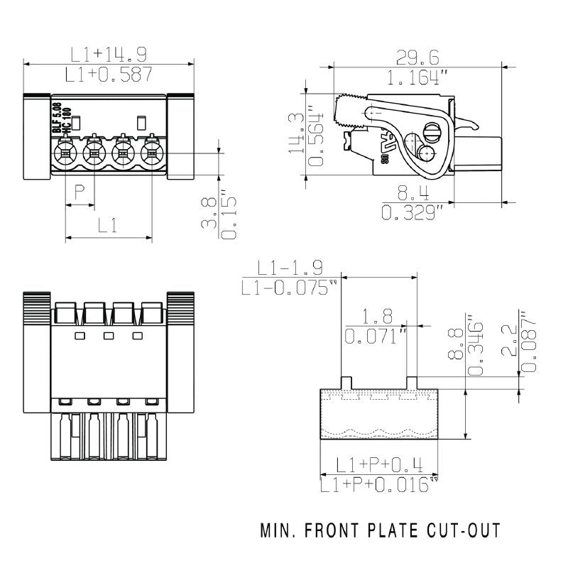 1014880000 - 5.08mm 16-Pole Female PCB Connector with Push-In Method  (Pack of 18)
