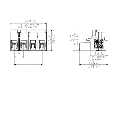 2614260000 - 2-Pole 7.62mm PCB Connector, 180° Clamping Yoke, UL Rated  (Pack of 100)