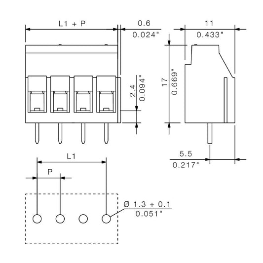 1002020000 - 5.08mm 21-Pole Vertical PCB Terminal with Orange Housing  (Pack of 12)