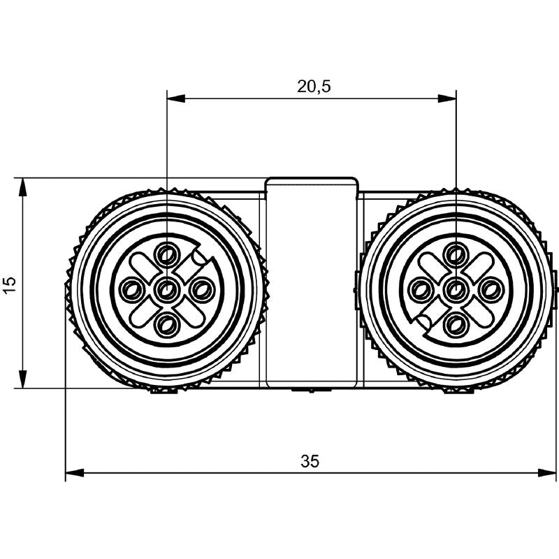 1515140000 - Durable M12 Y Connector, IP67, 4A, RoHS Compliant