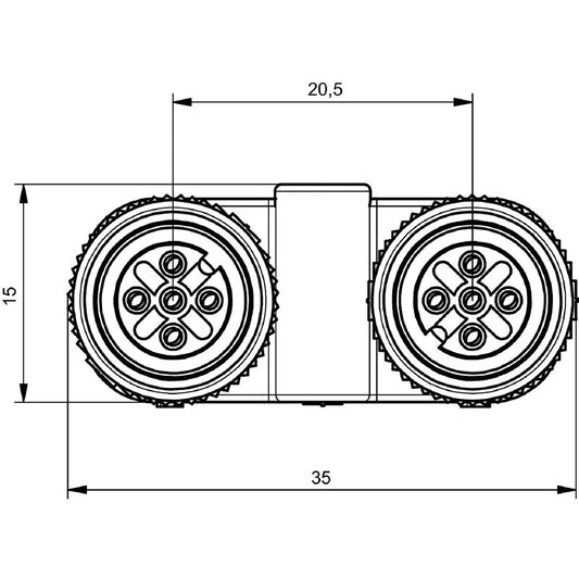 1515140000 - Durable M12 Y Connector, IP67, 4A, RoHS Compliant