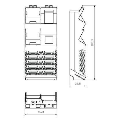 1500050000 - Black OMNIMATE Side Element with RJ45 & USB Prep, 45mm Wide  (Pack of 6)