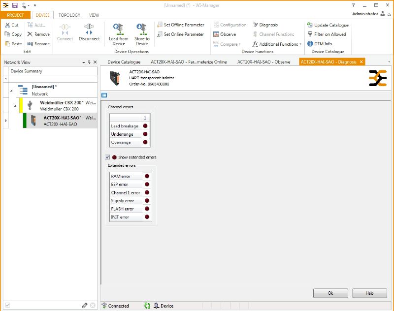 8965430000 - HART 4-20 mA Isolating Converter for Ex-Zone Applications