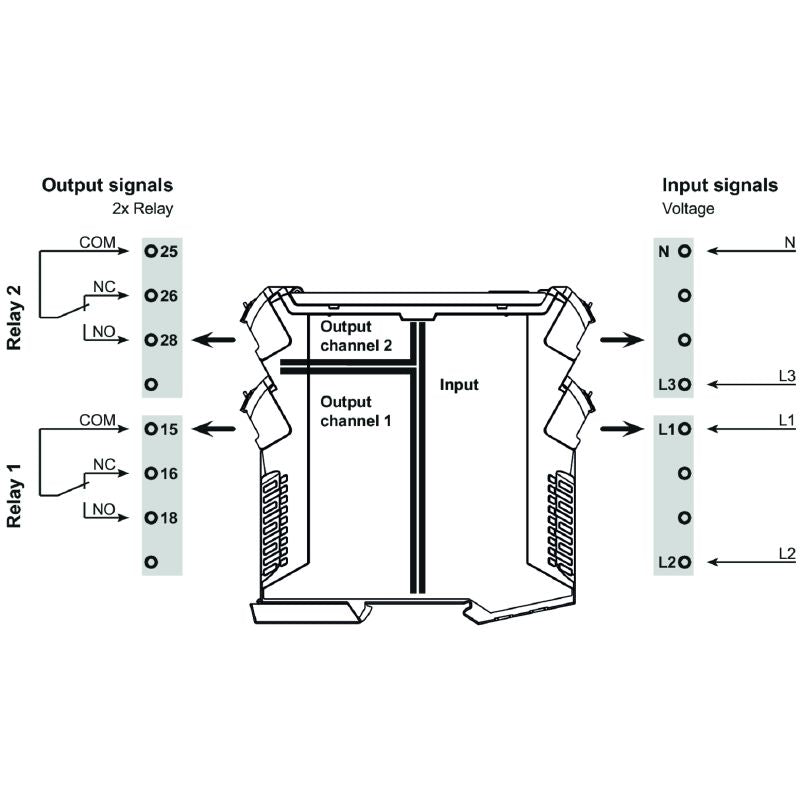 7760054165 - Three-Phase Voltage Monitoring Relay with Alarm Outputs