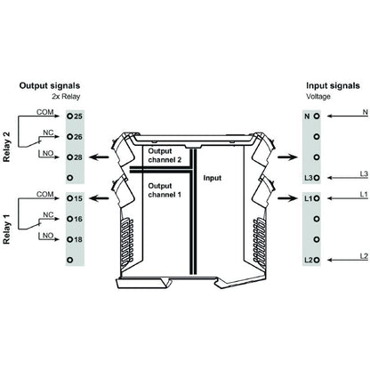 7760054165 - Three-Phase Voltage Monitoring Relay with Alarm Outputs