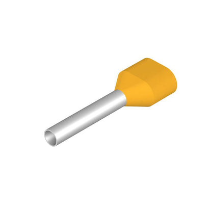 9037270000 - Yellow Twin Wire Ferrule, 19mm Length, 1 mm² Cross-section  (Pack of 500)