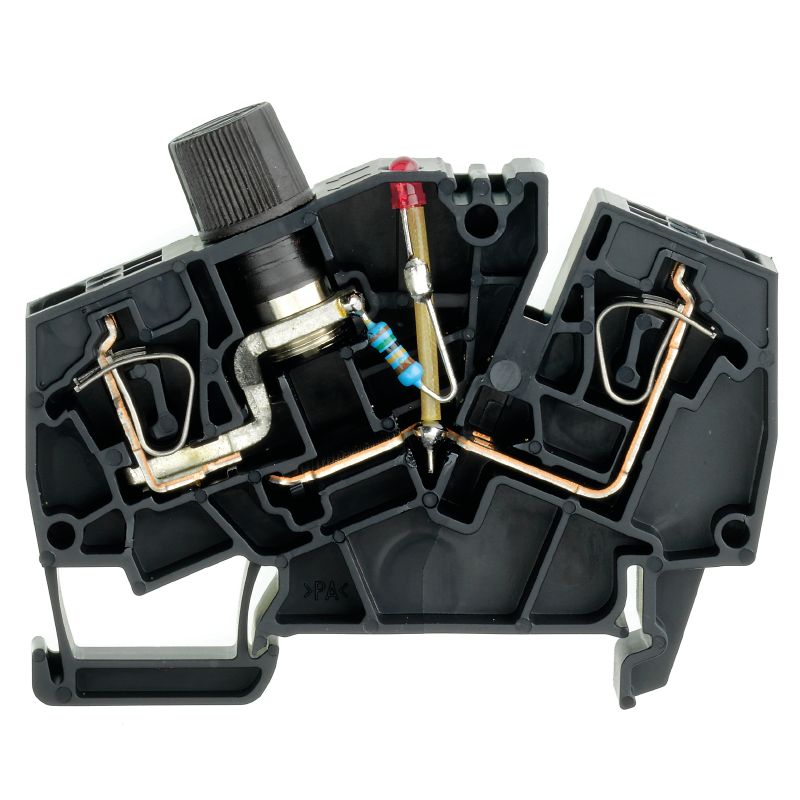 1879730000 - Black 2.5mm² Fuse Terminal with Tension-Clamp Connection  (Pack of 20)