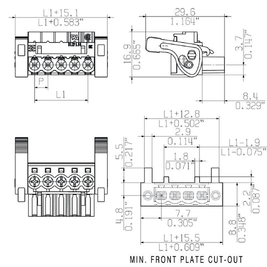 1956420000 - 20-Pole 5.00mm Female PCB Connector with Clamping Yoke  (Pack of 12)