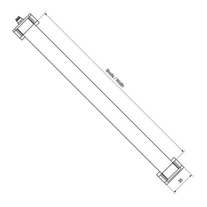 2899650000 - 840mm Anodized Aluminum Connection Device with Dimming, 5700K Light