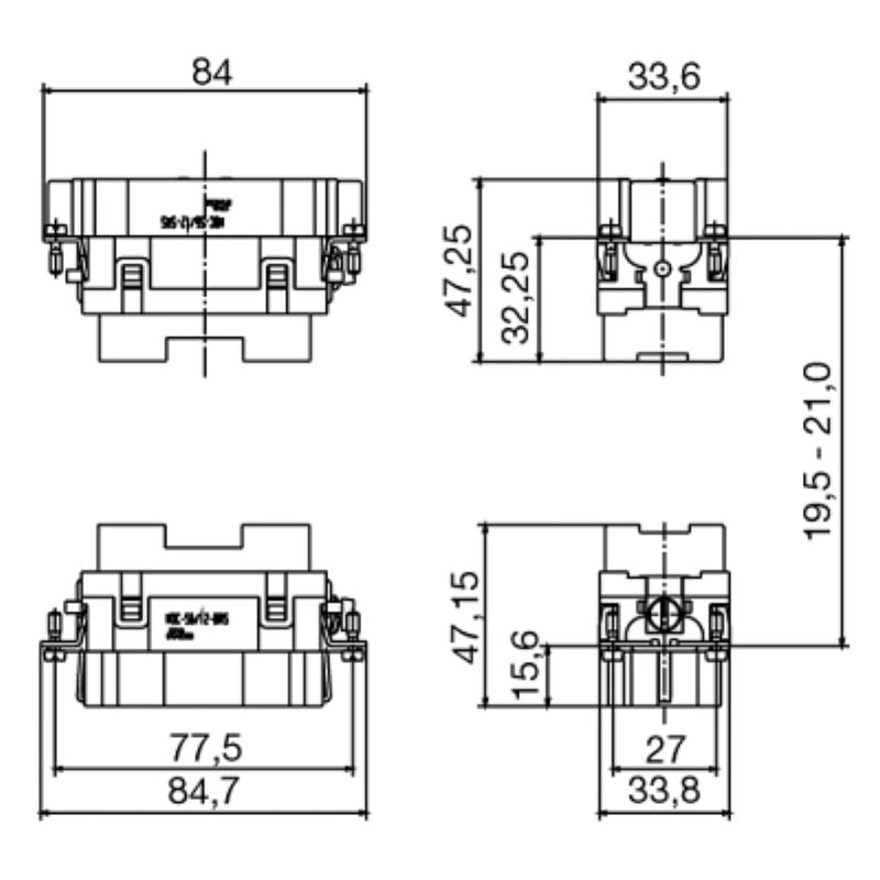 1790010000 - 18-Pole HDC S6 Female Insert, 630V, 48A, RoHS Certified