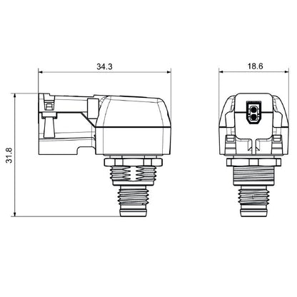 2814400000 - Compact IP65 Adapter for Single Pair Ethernet, 90° Direction  (Pack of 10)
