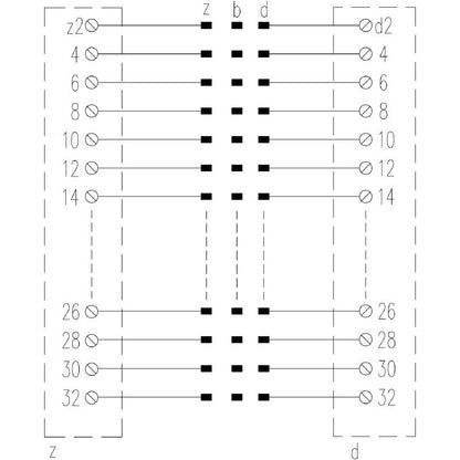 8174860000 - 32-Pole DIN Connector, 193mm Depth, RoHS Compliant