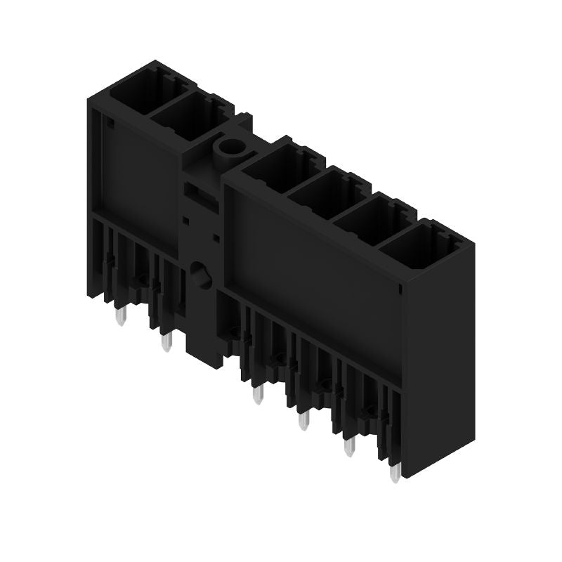 1543210000 - 7.62mm Male PCB Connector, 180° Angle, Black Finish, 30 Pack  (Pack of 30)