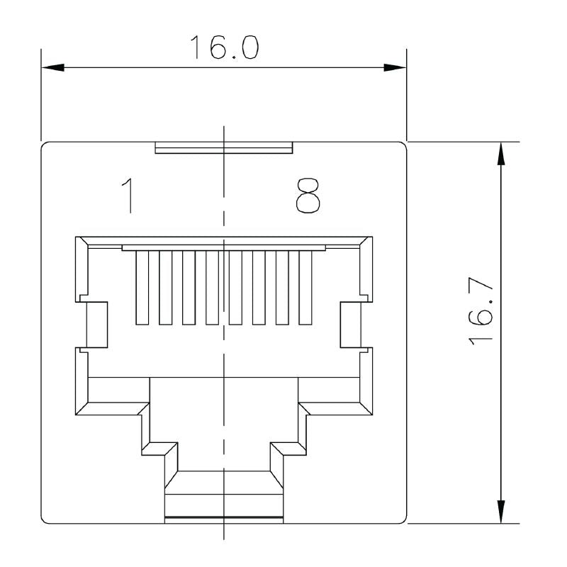 1433810000 - Cat. 5 RJ45 Modular Jack with 180° Elbow Connector  (Pack of 120)