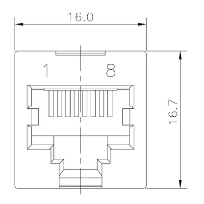 1433810000 - Cat. 5 RJ45 Modular Jack with 180° Elbow Connector  (Pack of 120)