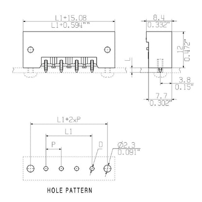 1837330000 - 5-Pole 5.08mm PCB Connector, 180° Angle, Tin Coated  (Pack of 48)
