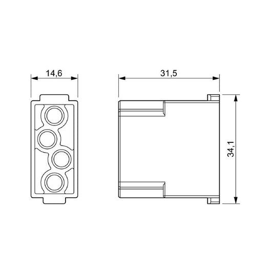 2748540000 - 48V 1.5A Polycarbonate Module with 4 Connection Poles  (Pack of 5)