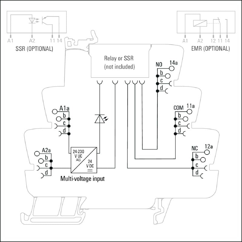2663110000 - 24-230V Relay Socket, 16A with Push-In Connection  (Pack of 10)