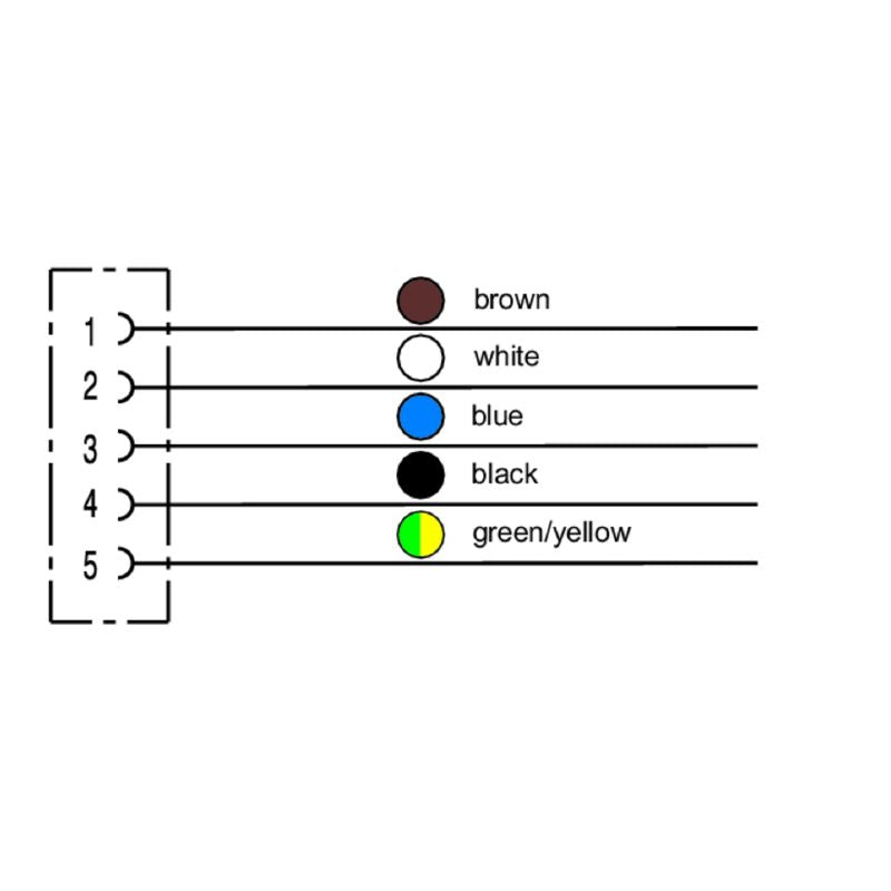 2036550000 - M12 Female Socket with 0.2m Cable and M16 Mounting Thread