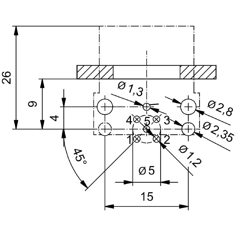 2423870000 - M12 Connector, 5-Pole Plug with Mounting Thread  (Pack of 10)