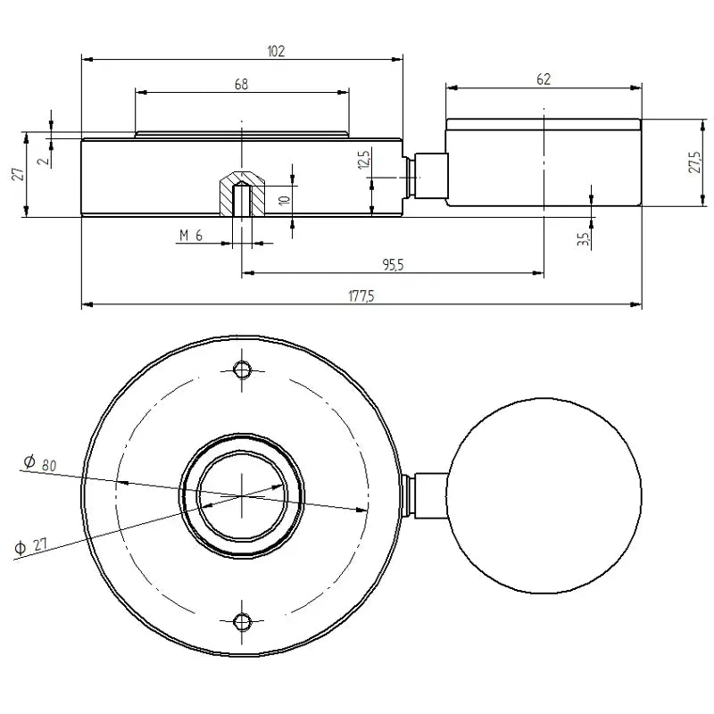 PCE-HFG 10K - Compact Tension Dynamometer with Drag Pointer & 27mm Ring Opening