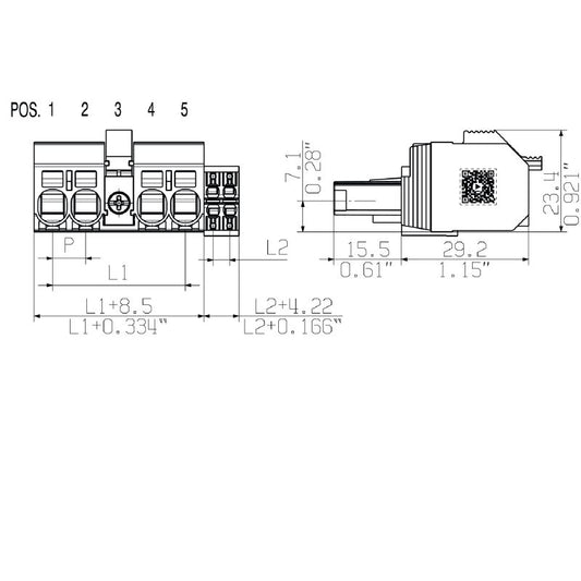 2628630000 - 7.62mm 4-Pole Female PCB Connector with PUSH IN Mechanism  (Pack of 36)