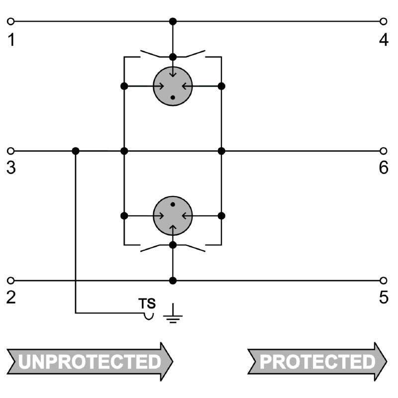 1064710000 - VSSC6 GDT Surge Protector, 240VAC, Dimensions 81mm x 88.5mm  (Pack of 5)