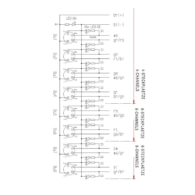 1849670000 - 10m PNP Cable with LED Indicators, 10-30V Compatibility