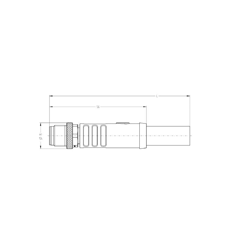 2490240150 - 1.5m Shielded M12 Male-Female Cable, 4 Poles, Durable PUR