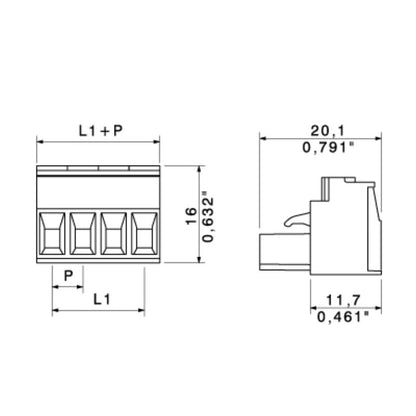 1209760000 - 5.08mm Female PCB Connector, 9 Poles, 180° Angle  (Pack of 36)