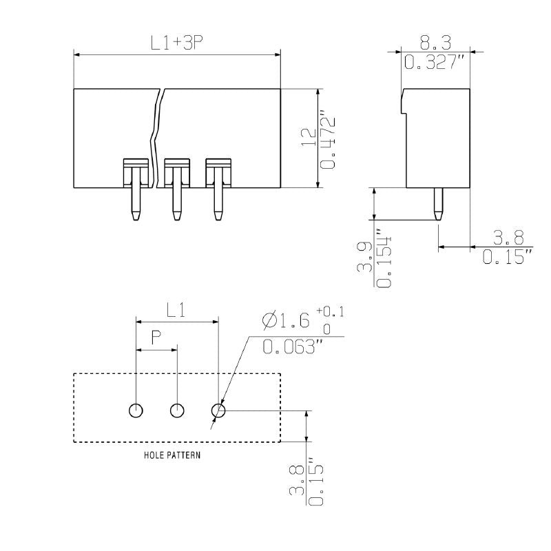 2645610000 - 180° 22-Pole RoHS Connector with 3.9mm Solder Pins  (Pack of 60)