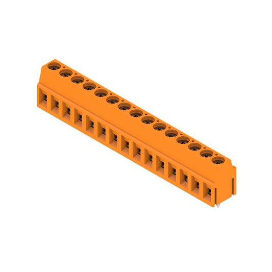 1234090000 - 5.00mm Orange PCB Terminals, 15 Poles, 3.5mm Pins  (Pack of 24)