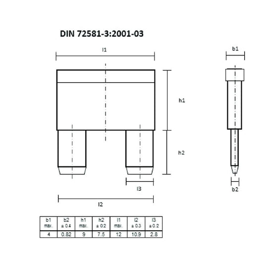 2466530000 - 2.5 mm² Black Fuse Terminal with PUSH IN Connection  (Pack of 50)