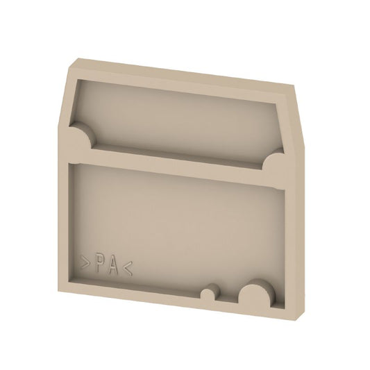 0697360000 - Beige Terminal End Plate, Snap-On, 22.5mm Height  (Pack of 50)