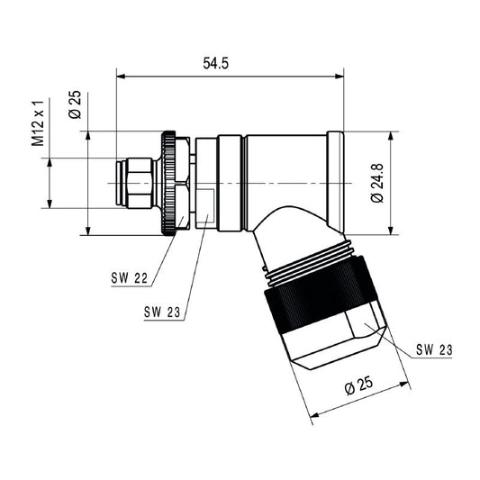 2768330000 - M12 Field Attachable Connector, 8-13mm, 16A Rated, IP67