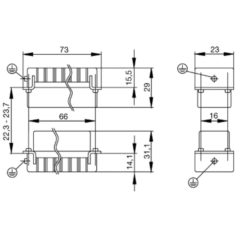 1650900000 - 250V Female Connector, Screw Type, 73mm Depth