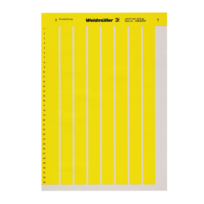 1686381687 - Yellow 8x20mm Laser Marker, RoHS Compliant, Temp Range -40° to +150°C  (Pack of 10)