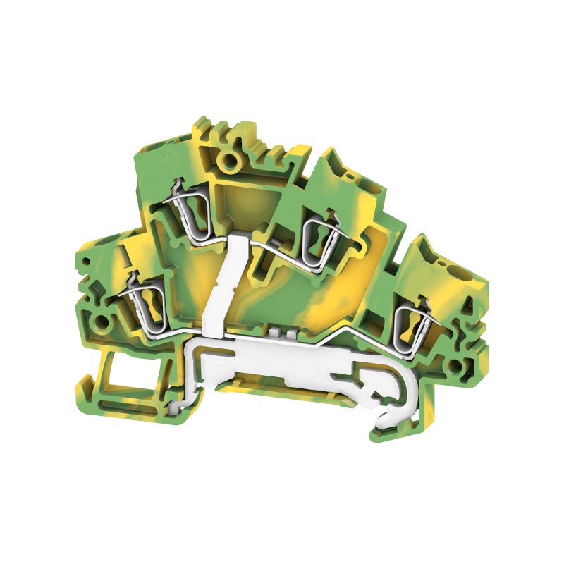1791010000 - Green/Yellow 2.5mm² Double-Tier Terminal with Tension-Clamp  (Pack of 50)