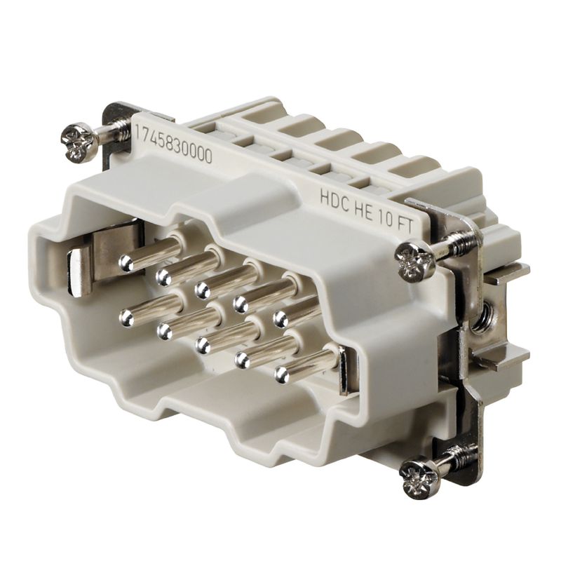 1745830000 - 10-Pole Male Connector, 500V 16A, Tension-Clamp