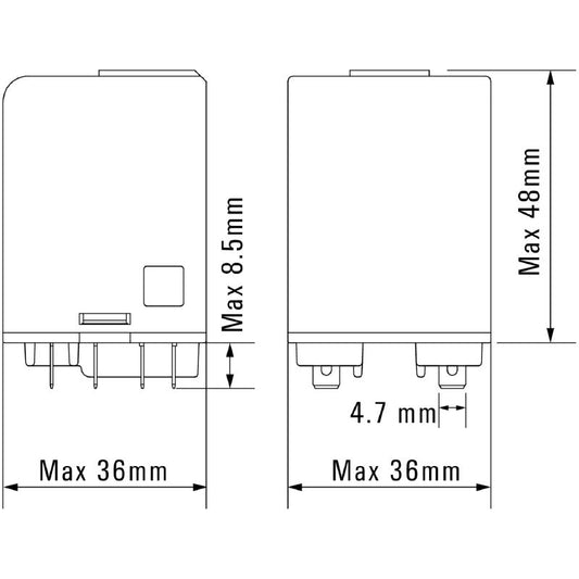 1220210000 - 48V AC 16A Relay with Blow-Out Magnet and Test Button  (Pack of 10)
