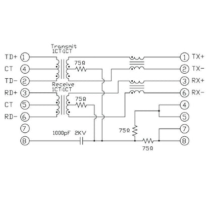 2564430000 - 90° RJ45 Transformer Jack with 8 Poles for PCB Connection  (Pack of 200)