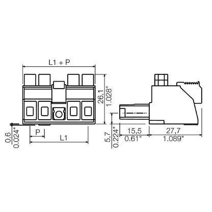 2000270000 - 7.62mm Female PCB Connector with 180° Clamping Design  (Pack of 32)