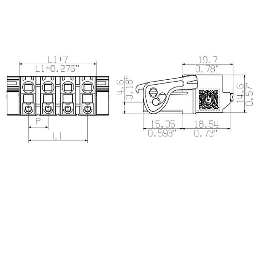 1043780000 - 7.62mm PCB Connector 5 Poles with PUSH IN Clamp  (Pack of 36)