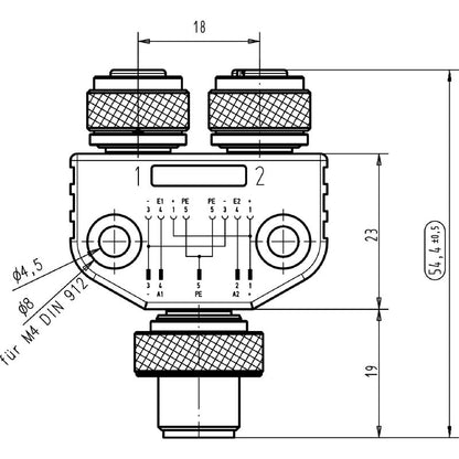 1881710000 - Durable M12 Y Connector with Serrated Torque Compliance