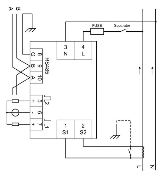 7760051001 - 45A LCD Power Meter for Single-Phase Mains with Modbus RTU