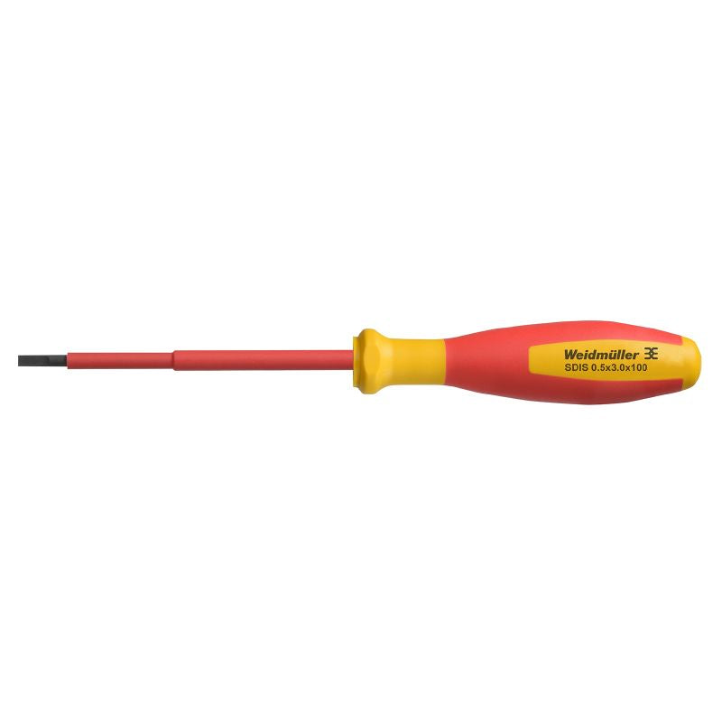 2749800000 - VDE Insulated 100mm Slotted Screwdriver, 0.5x3.0mm Blade