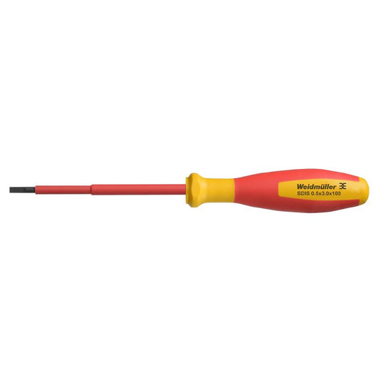 2749800000 - VDE Insulated 100mm Slotted Screwdriver, 0.5x3.0mm Blade