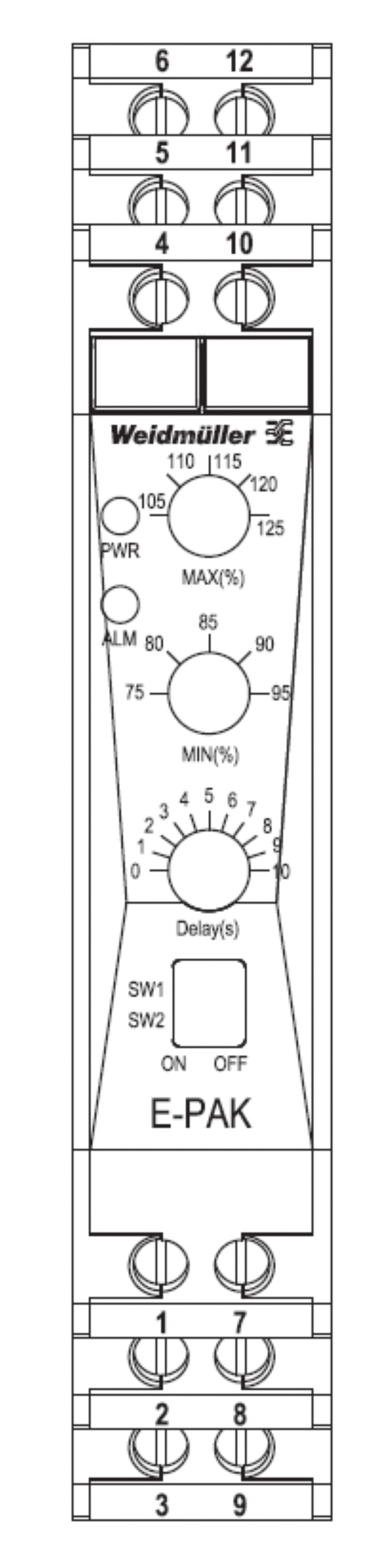 7760054302 - 3-Phase AC Voltage Monitor, 165-550V with Alarm Functions