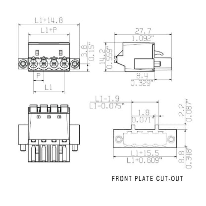 1017430000 - 5.00 mm PCB Connector, 180° Orientation with Push-In Feature  (Pack of 72)